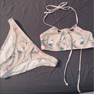 PacSun Kirra Pink Floral Bikini Top + Bottoms